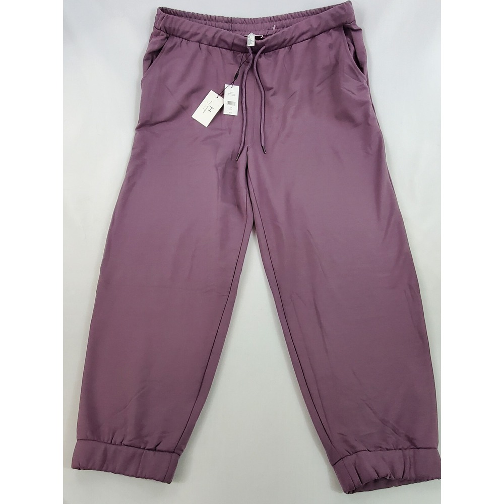 Halston Studio Womens Black Plum Jogger Sweatpants HSWF2160011 Purple 2XL